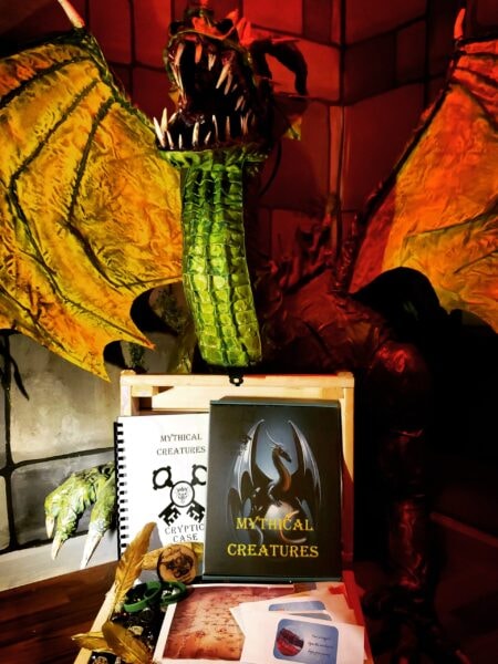 Mythical Creatures dragon display escape room box